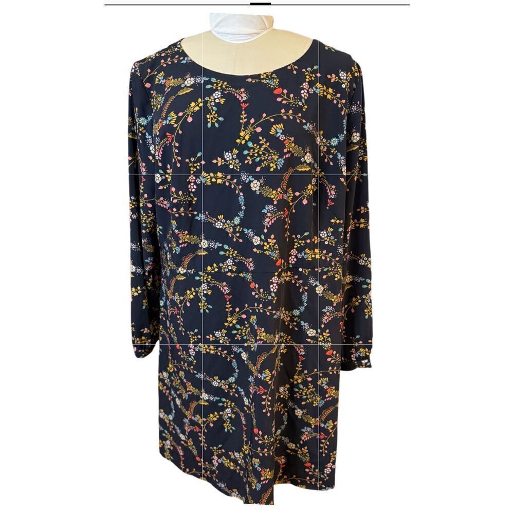 LOFT Dark Floral Dress Plus Sz. 18 - Picture 6 of 8